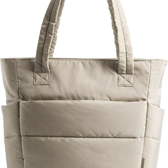 Chic Lightweight Puffer Tote: Quilted Shoulder Bag for Travel & Work (Slim Size) - Picture 1 of 6